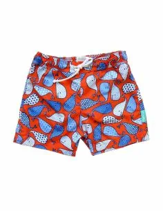 Le short enfant Balinou aux motifs baleines et rouge. 2