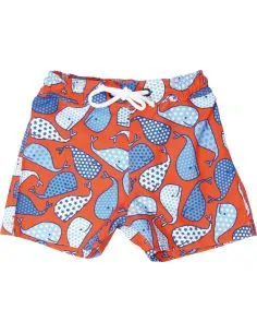 Le short Petit Matelot aux motifs baleine et rouge 2