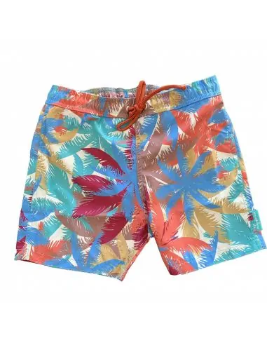 Short anti uv polyester Tropiques motif palmiers