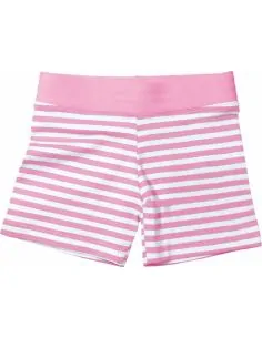 Short anti UV fille Emma à rayures roses et blanches