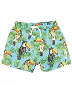 Short anti uv Polyester "comme papa" motif Toucan