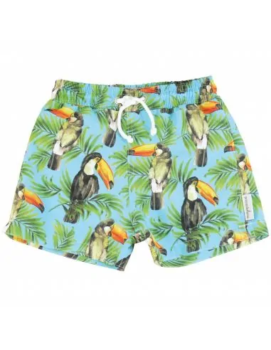 Short anti uv Polyester "comme papa" motif Toucan