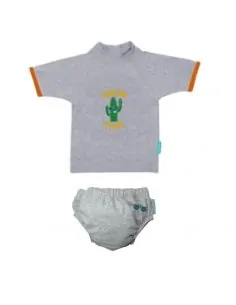 T shirt anti-UV bébé et maillot de bain anti-UV bébé avec couche intégrée. 2