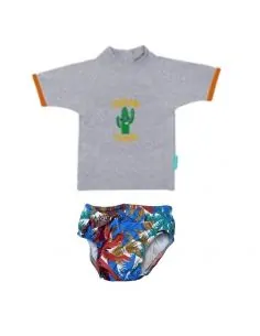 T shirt anti-UV bébé et maillot de bain anti-UV bébé avec couche intégrée. 2