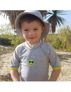 Chapeau anti UV bébé et enfant mixte Griset gris chiné 2